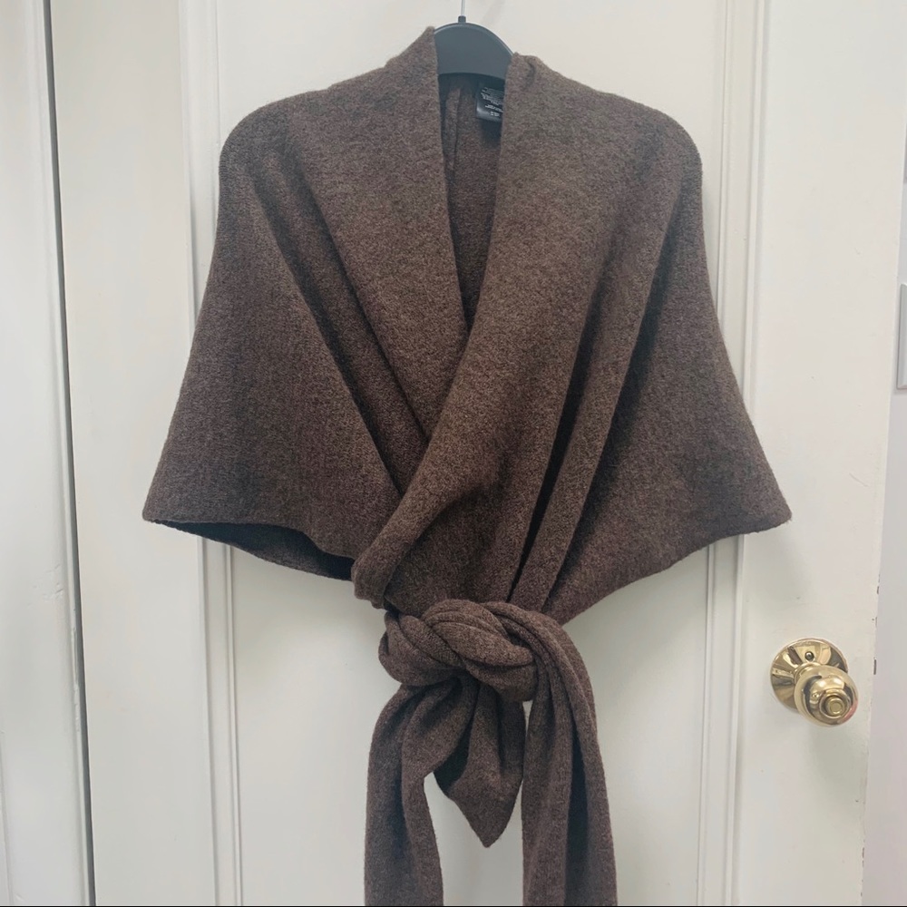 Tibi Knit Convertible Shawl Sweater Wool Blend